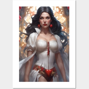 Gorgeous Fairy Tale Princess in White Posters and Art